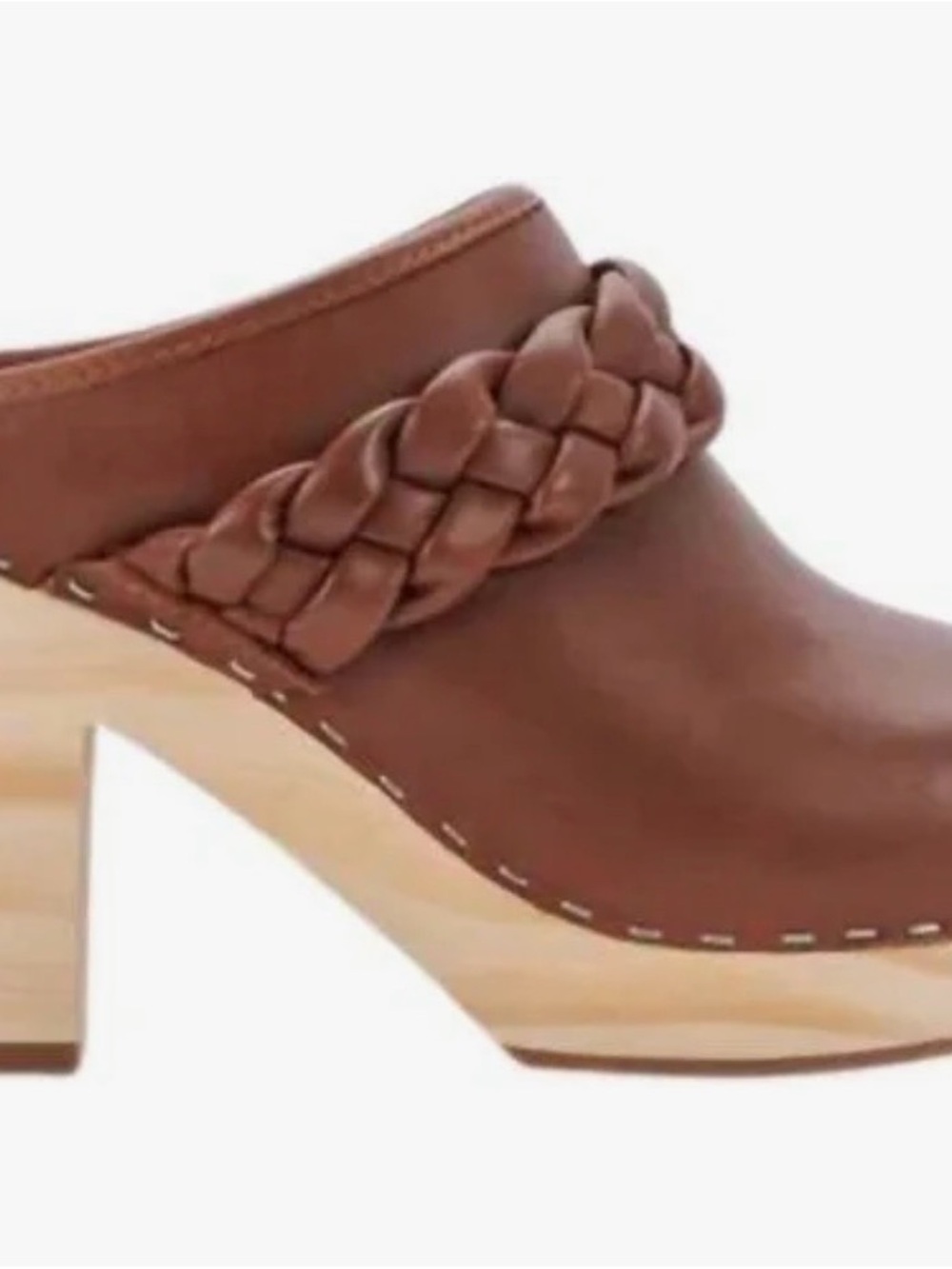 Dolce Vita Tan Braided Leather Mule Clogs